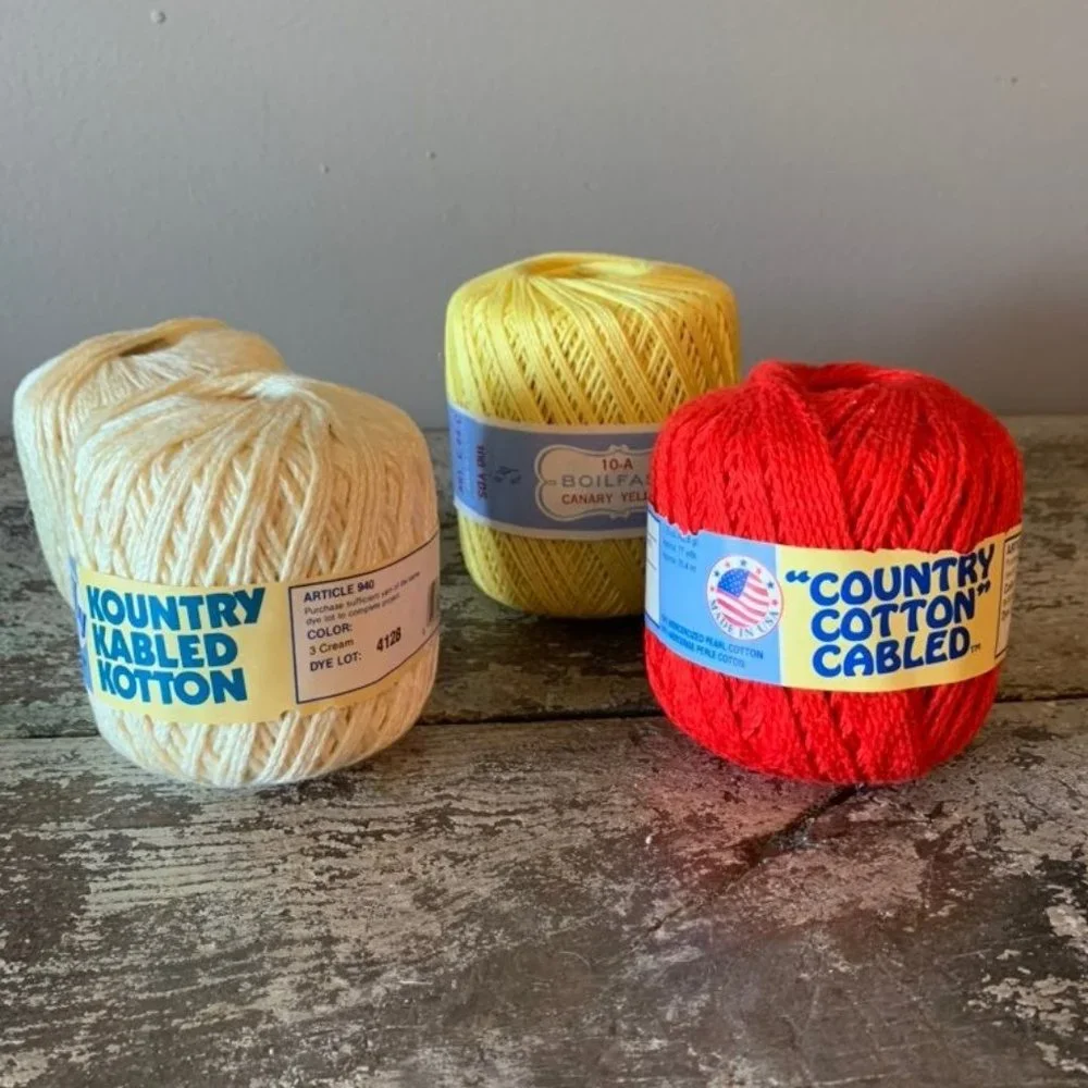 Lot cotton yarn 4 spools - Picture 1 of 4